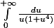 \int_{0}^{+\infty}{\frac{du}{u(1+u^4)}}